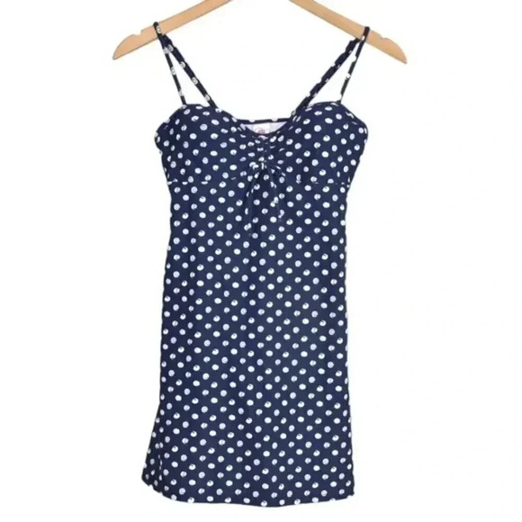 OP Ocean Pacific Swimsuit Swim Dress Blue One Piece Swimming Size 10 - Picture 1 of 8